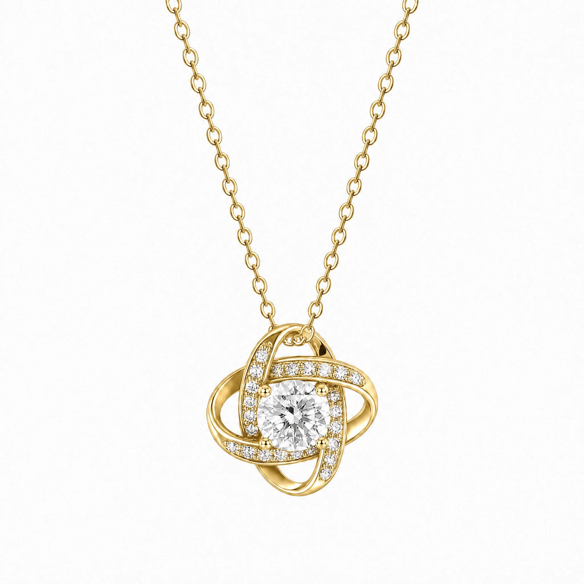 Collier Nœud d'amour, finition or