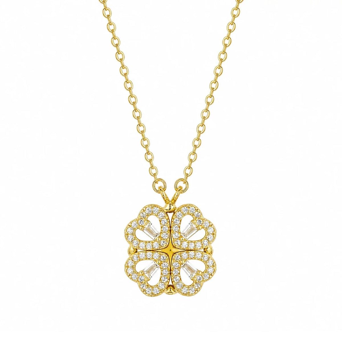 Collier trèfle à quatre feuilles, finition or