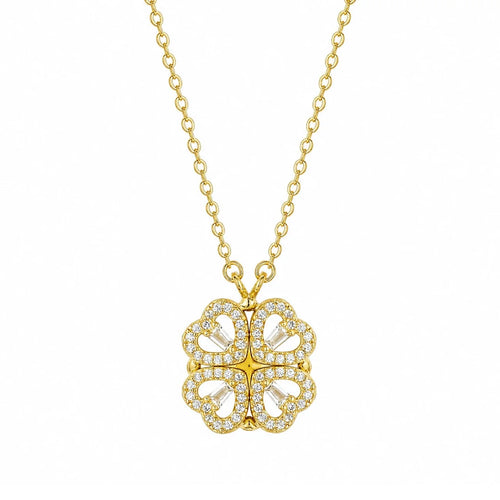 Collier trèfle à quatre feuilles, finition or