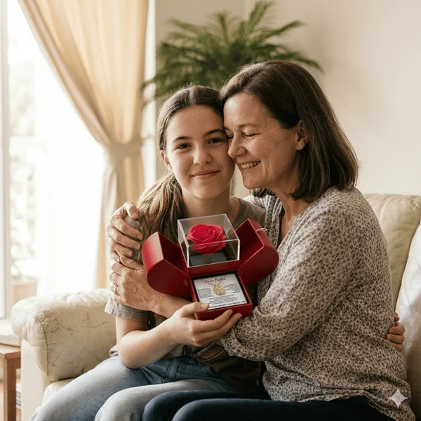 Une mère et sa fille avec le coffret